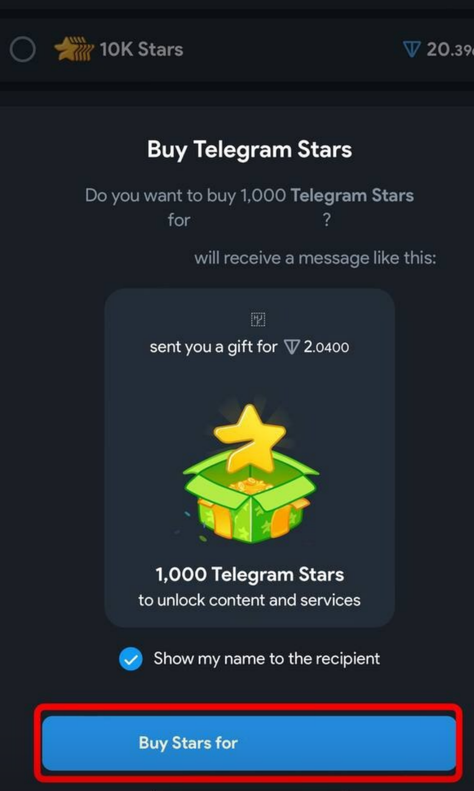 Як купити Telegram Stars 8. Далі натискаємо Buy Stars for