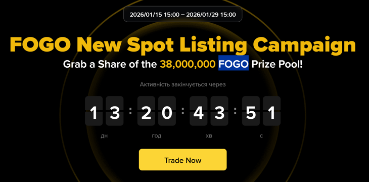 Промо-активність з токеном FOGO від Binance!