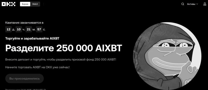 Розділіть 250 000 AIXBT