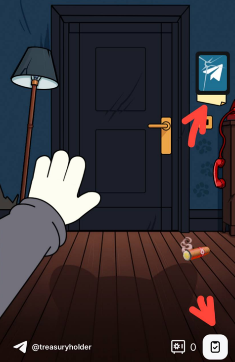 Click on the sticker hidden under the broken Telegram button