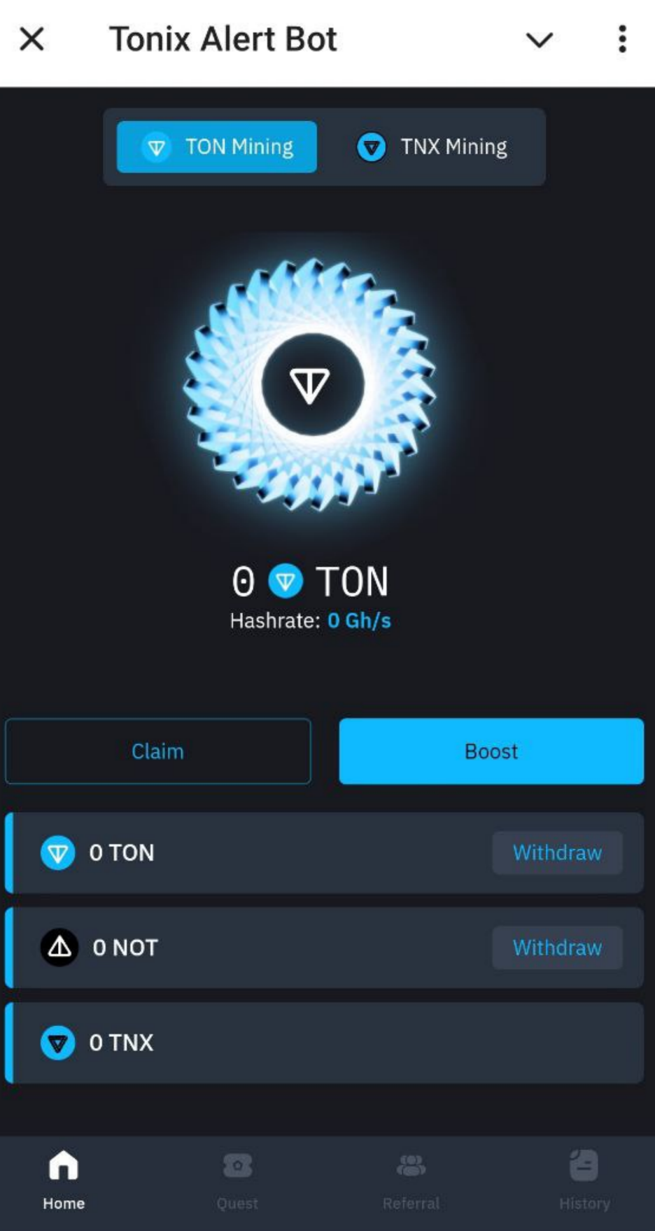 TONIX для безкоштовного майнінгу