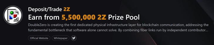 Get a share of the 5,500,000 2Z prize pool.
