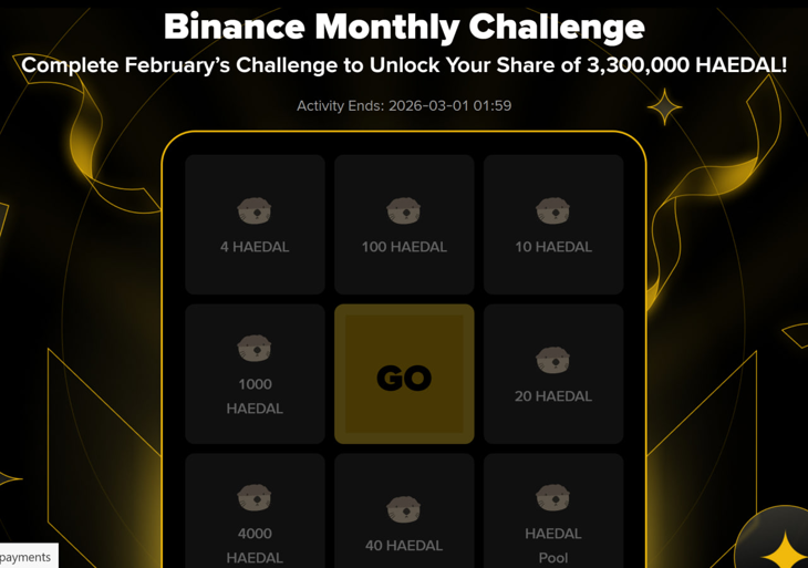 Complete the February challenge to get your share of 3,300,000 HAEDAL!