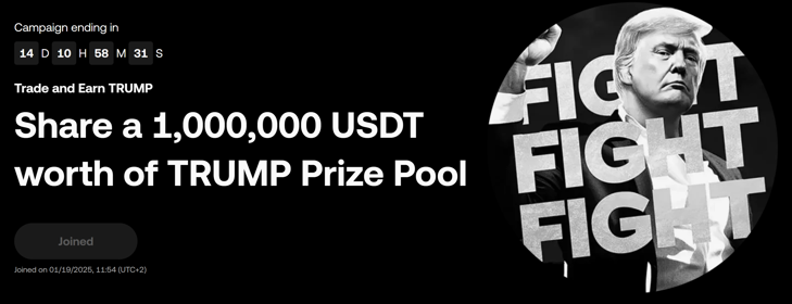 We are sharing a pool of $1,000,000 in $TRUMP tokens