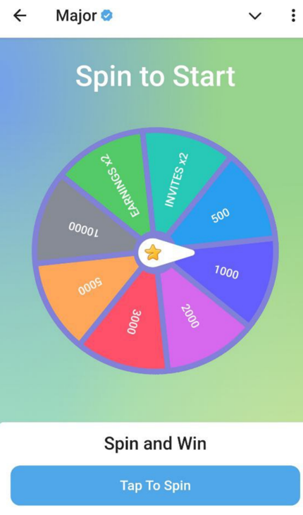 В бот Major Telegram добавлена рулетка в пункте Games