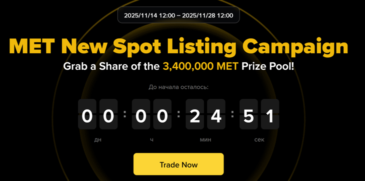 Промо-активність з токеном MET від Binance!