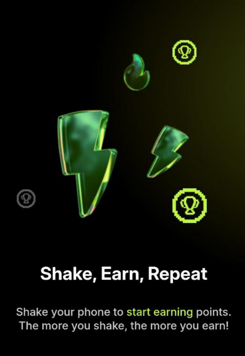 The more you shake, the more you earn on ShakeUp