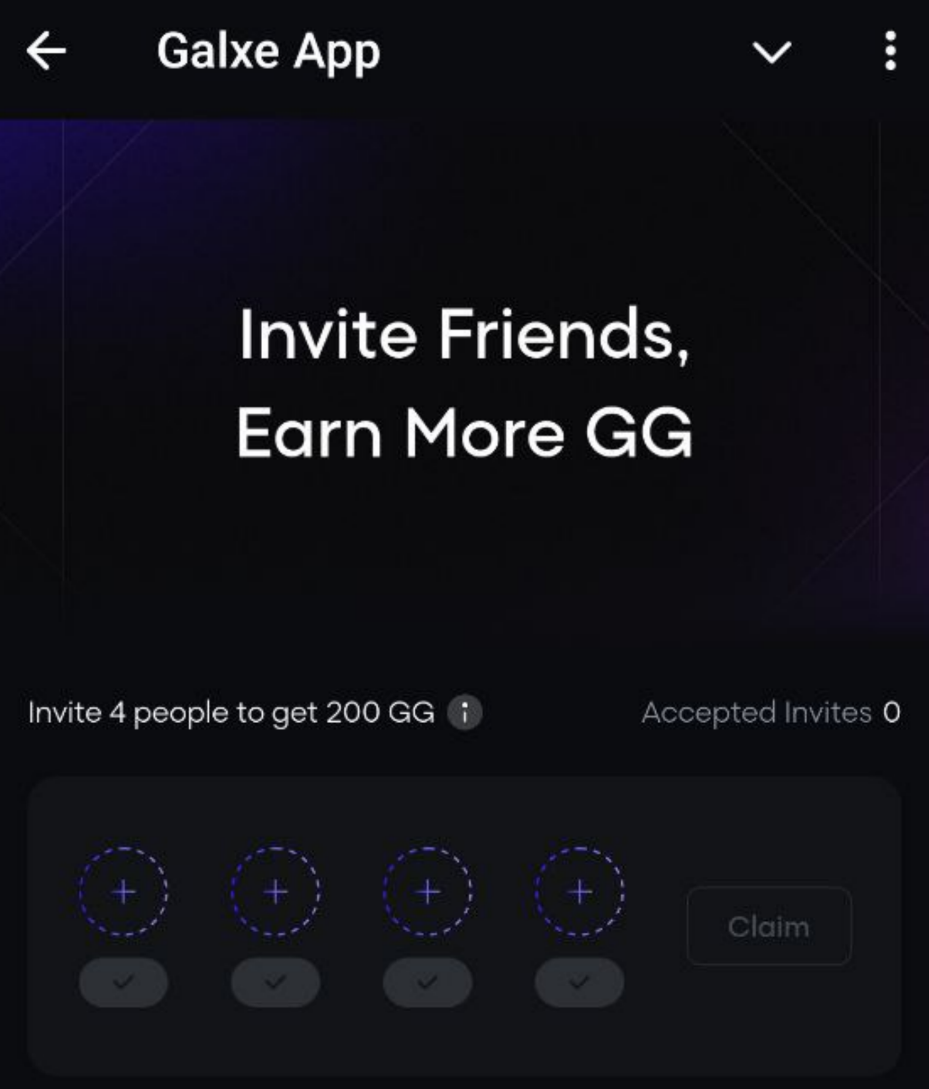 Galxe App пропонує запрошувати друзів