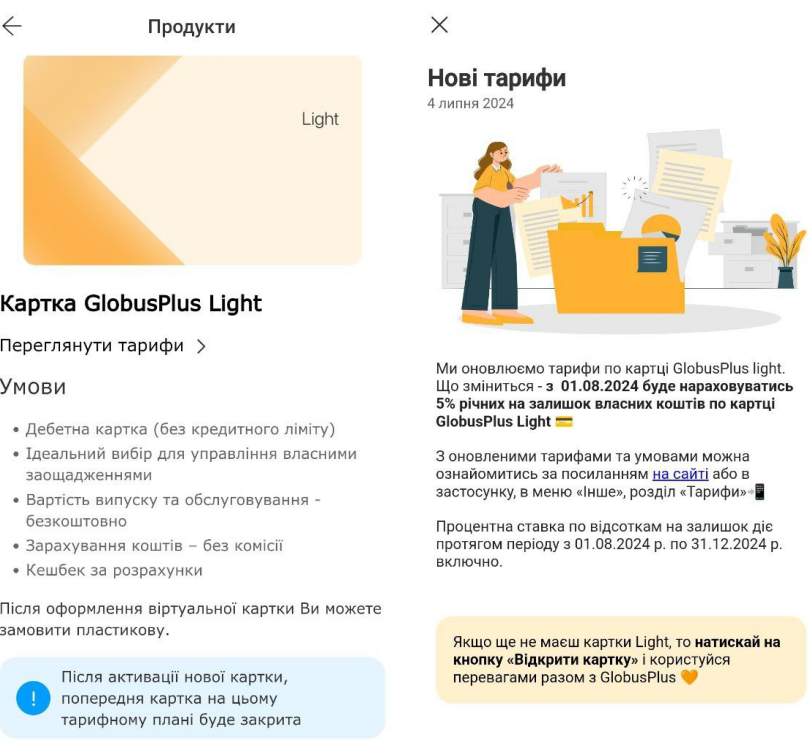 Картка GlobusPlus Light від банку Глобус