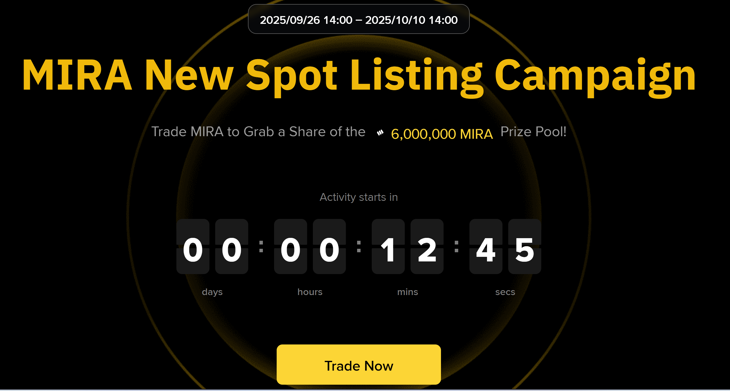 Binance launches promotional activity with the MIRA token!