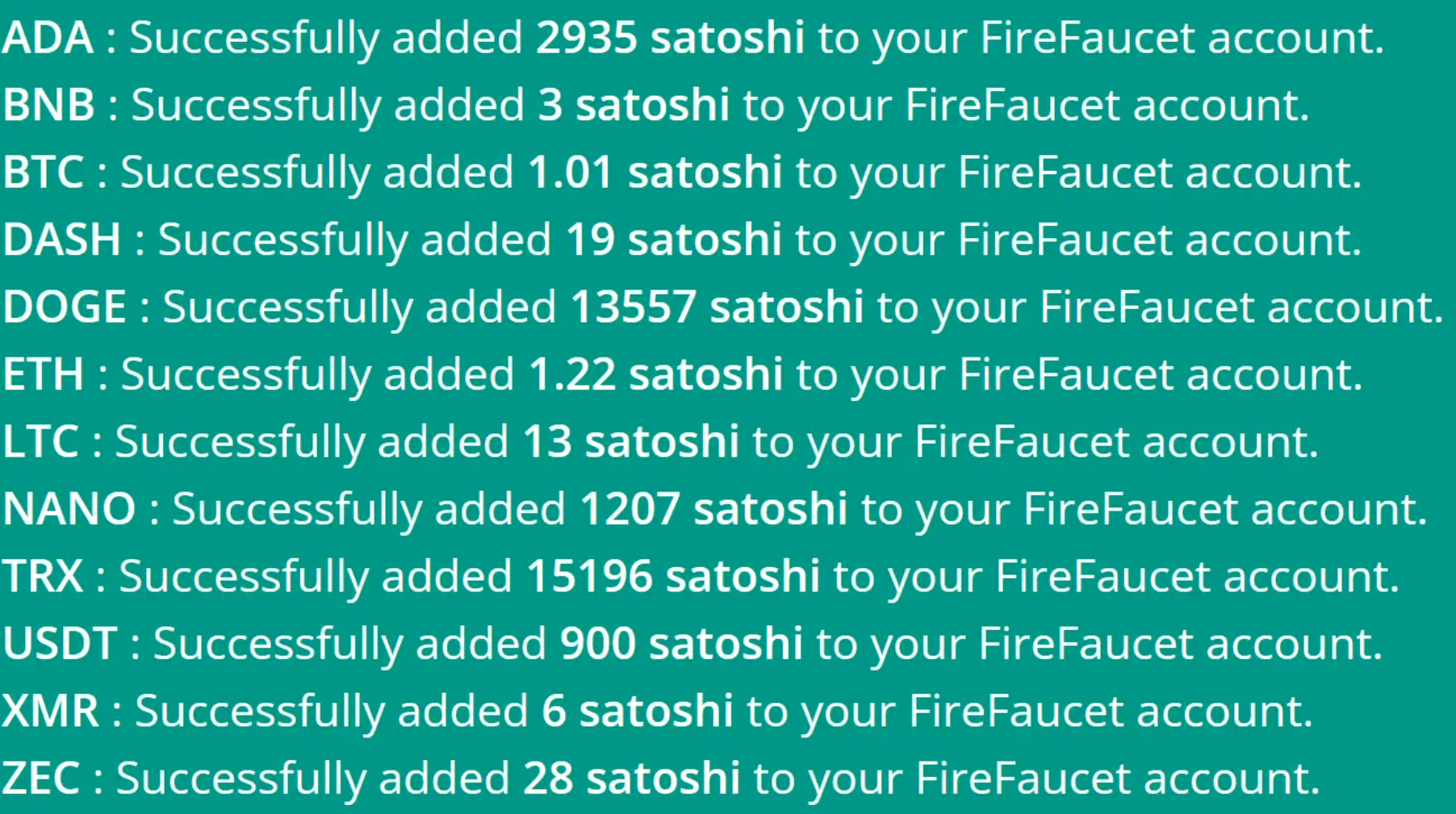 Earned coins FireFaucet