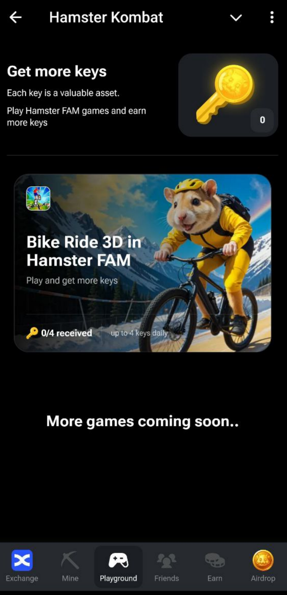 A new Playground section has appeared in Hamster Kombat