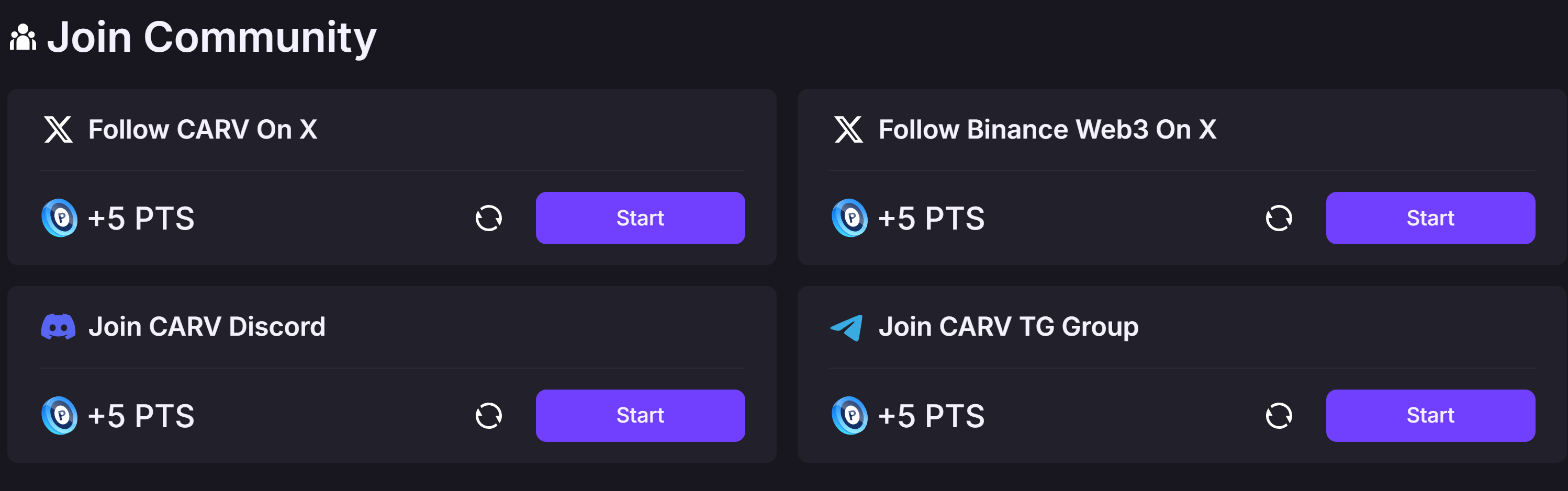 Get involved with the community at Binance Web3 Wallet x CARV Airdrop