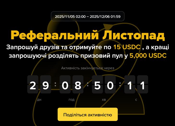“Реферальний Листопад” від Binance